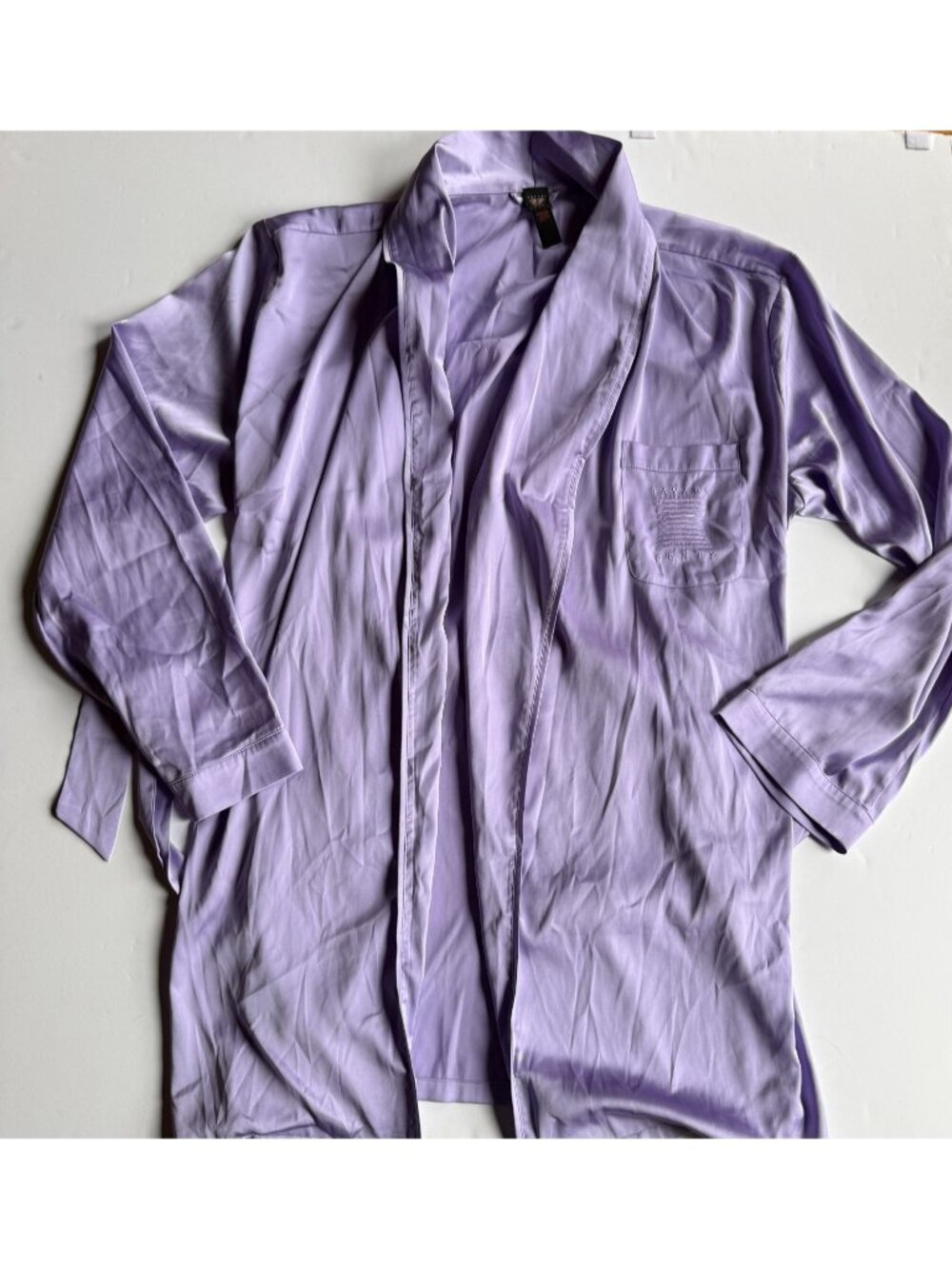 Savage X Fenty Lavender Purple Satin Robe & Boxer Sleep Loungewear Set